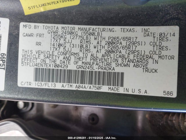 Toyota Tacoma Double Cab 2014 5TFLU4EN7EX100429 Image 9