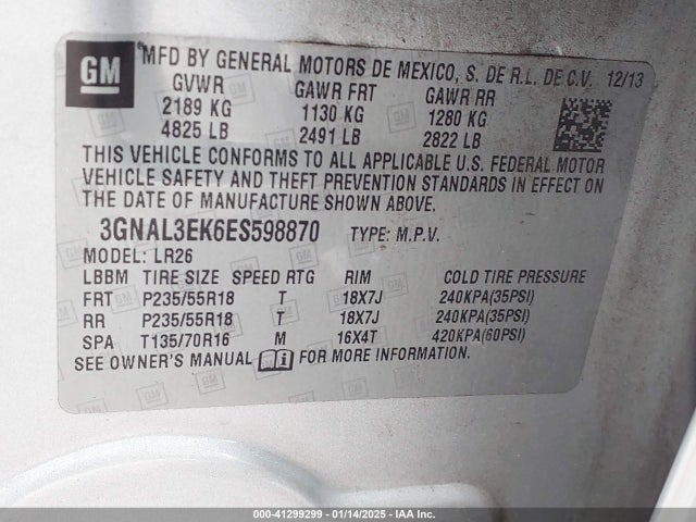 3GNAL3EK6ES598870 Chevrolet lea