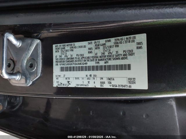 1FMCU0GX7GUA83249 Ford ESCAPE SE