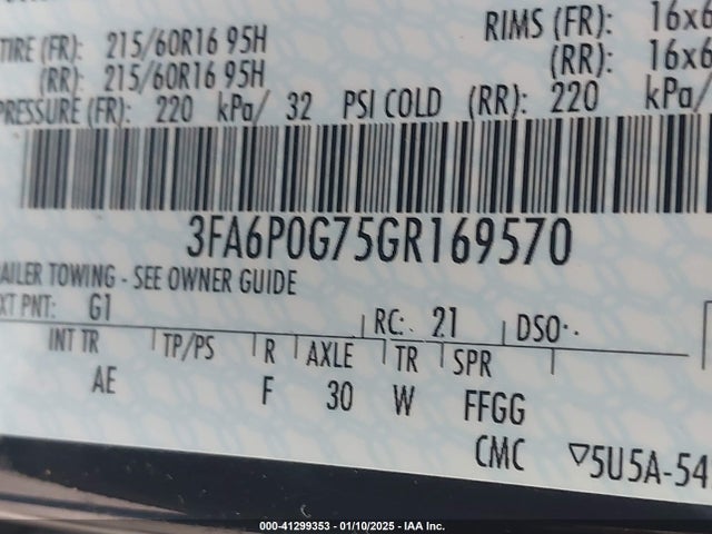 Ford FUSION S 2016 3FA6P0G75GR169570 Image 9