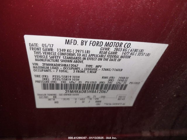 Ford Flex Limited 2017 2FMHK6D85HBA12067 Image 9