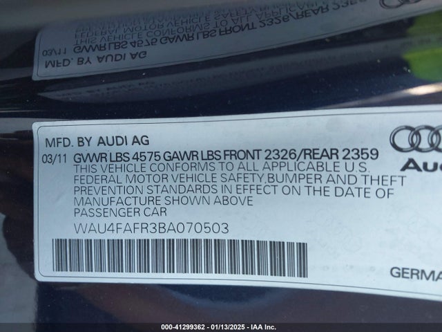 2011 AUDI A5 WAU4FAFR3BA070503 Photo 8
