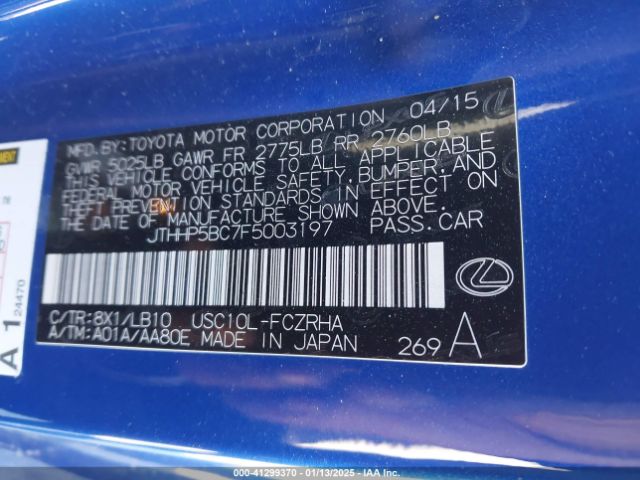 JTHHP5BC7F5003197 Lexus Rc F Base (a8)