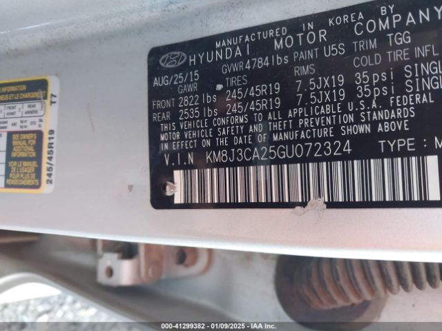KM8J3CA25GU072324 Hyundai Tucson Sport