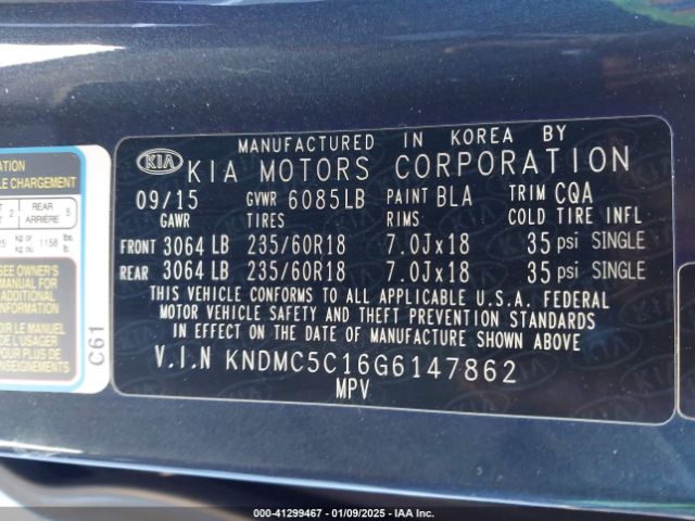 KNDMC5C16G6147862 KIA Sedona Sx