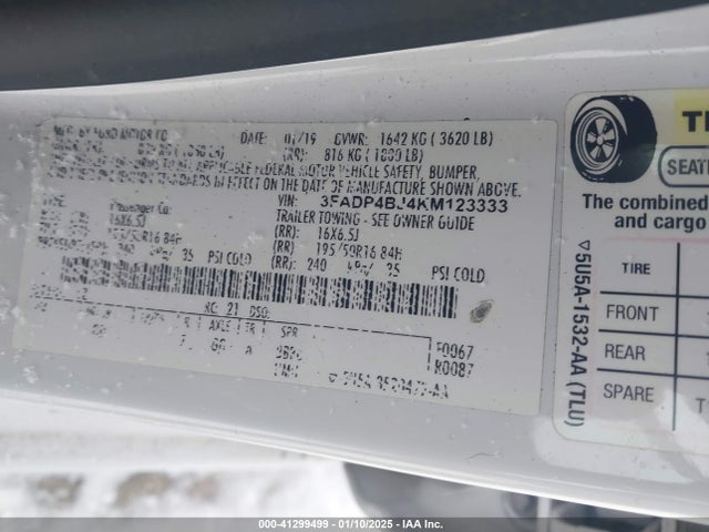 Ford FIESTA SE 2019 3FADP4BJ4KM123333 Image 9