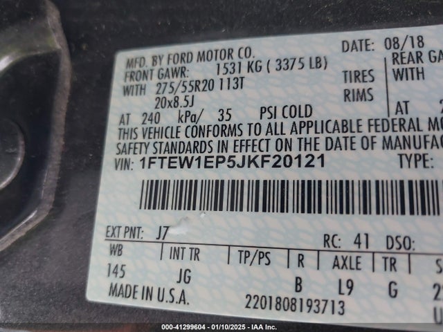 Ford F-150 Xl 2018 1FTEW1EP5JKF20121 Image 9