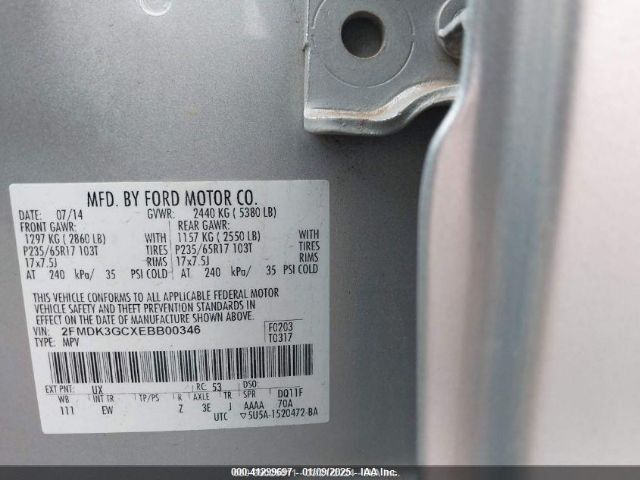 2FMDK3GCXEBB00346 Ford EDGE SE