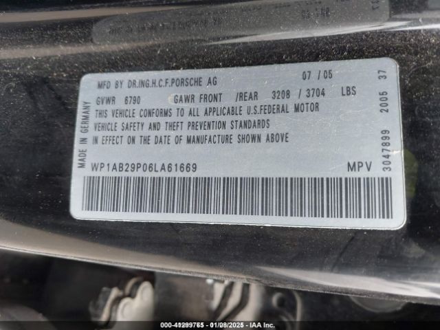 2006 PORSCHE CAYENNE WP1AB29P06LA61669 Photo 8