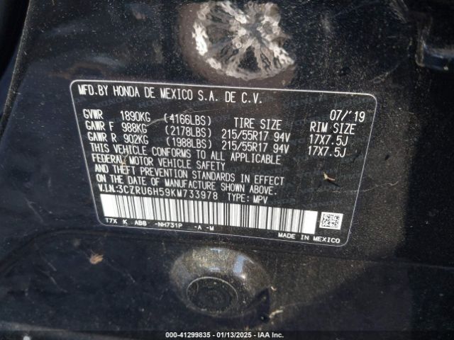 2019 HONDA HR-V 3CZRU6H59KM733978 Photo 8