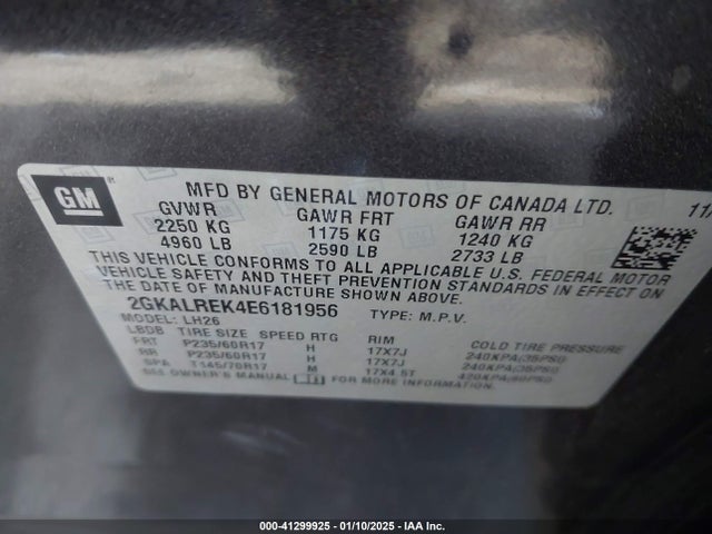 GMC Terrain Sle-2 2014 2GKALREK4E6181956 Image 9
