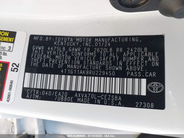 Toyota CAMRY SE 2024 4T1G11AK8RU229450 Image 9