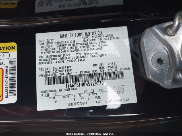 Ford Mustang Ecoboost Premium 2022 1FA6P8TH0N5129779 Image 9