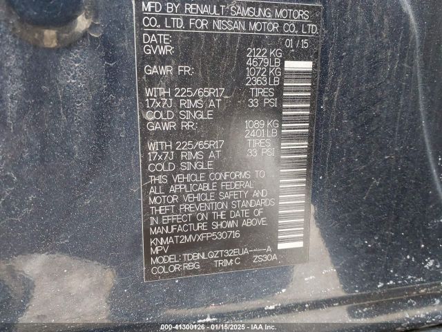 KNMAT2MVXFP530716 Nissan ROGUE SV