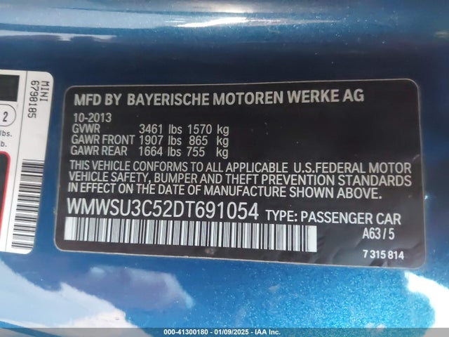 2013 MINI HARDTOP WMWSU3C52DT691054 Photo 8