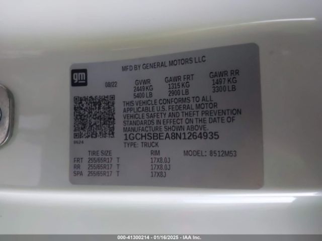 1GCHSBEA8N1264935 Chevrolet Colorado 2wd  Long Box Wt