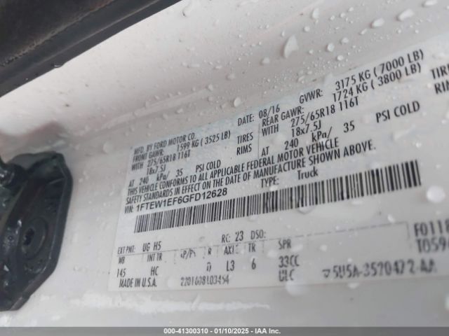 1FTEW1EF6GFD12628 Ford F-150 Lariat