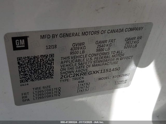 2GC2KREGXK1151450 Chevrolet Silverado 2500hd Wt