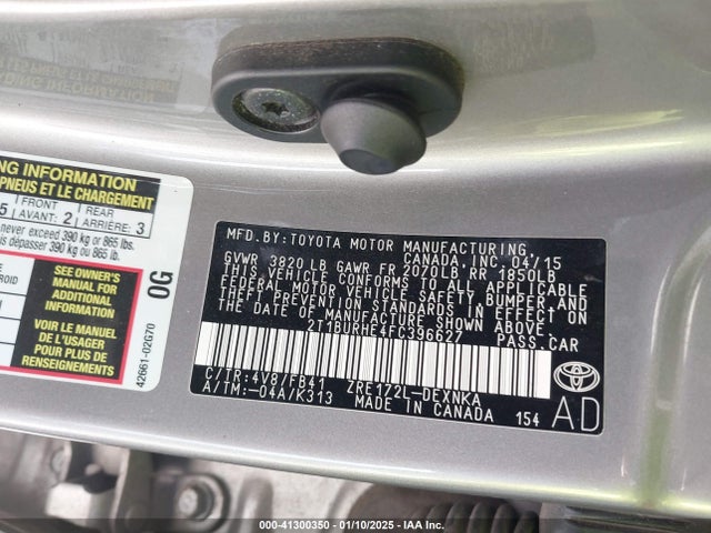2T1BURHE4FC396627 Toyota Corolla L/le/le Pls/prm/s/s Pls