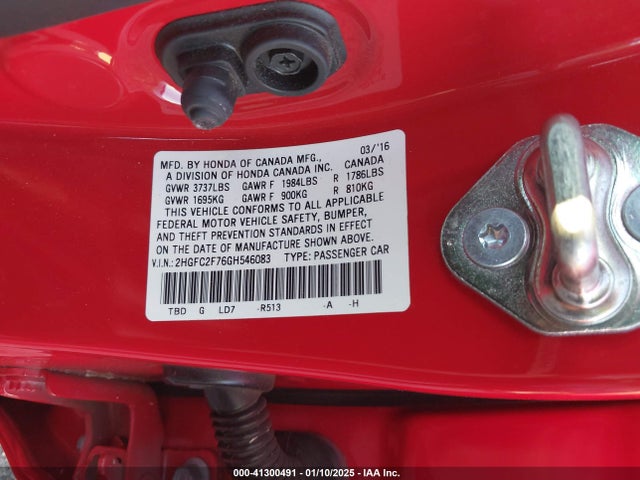 2HGFC2F76GH546083 Honda CIVIC EX