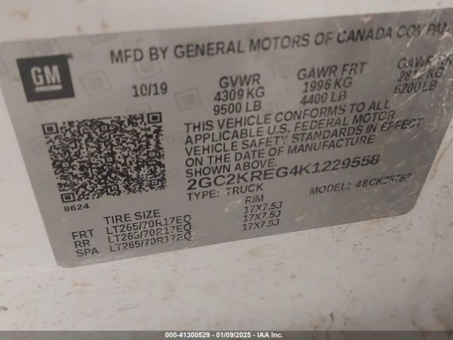 2GC2KREG4K1229558 Chevrolet Silverado 2500hd Wt