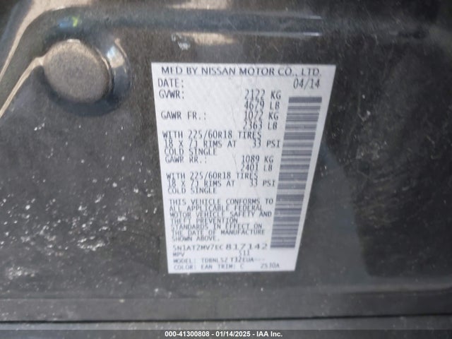 Nissan Rogue Sl 2014 5N1AT2MV7EC817142 Image 9