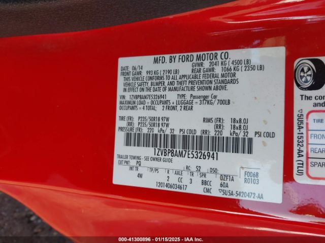 1ZVBP8AM7E5326941 Ford Mustang V6 Premium