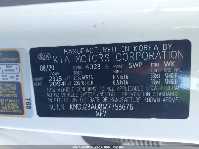 2021 KIA SOUL KNDJ23AU8M7753676 Photo 8
