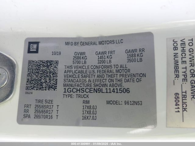 1GCHSCEN9L1141506 Chevrolet Colorado 2wd  Long Box Lt