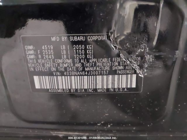 4S3BNAN64J3007157 Subaru Legacy 2.5i Limited