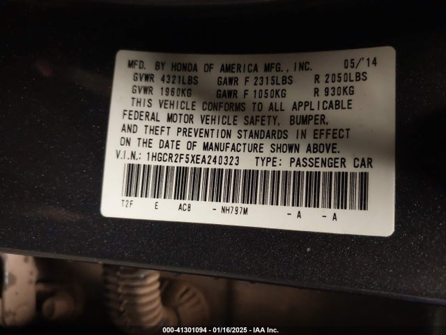 Honda Accord Sport 2014 1HGCR2F5XEA240323 Image 9