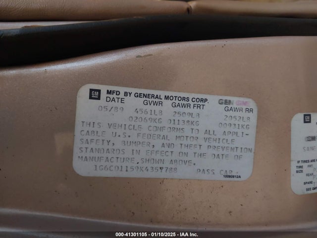 1989 CADILLAC DEVILLE 1G6CD1159K4357788 Photo 8