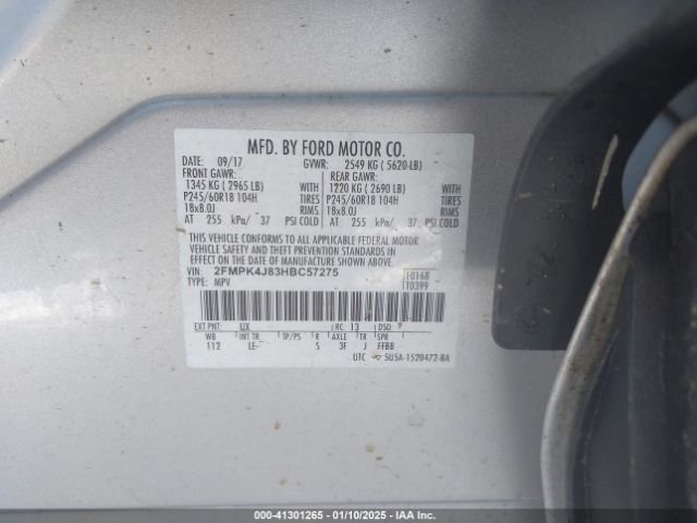 2FMPK4J83HBC57275 Ford EDGE SEL