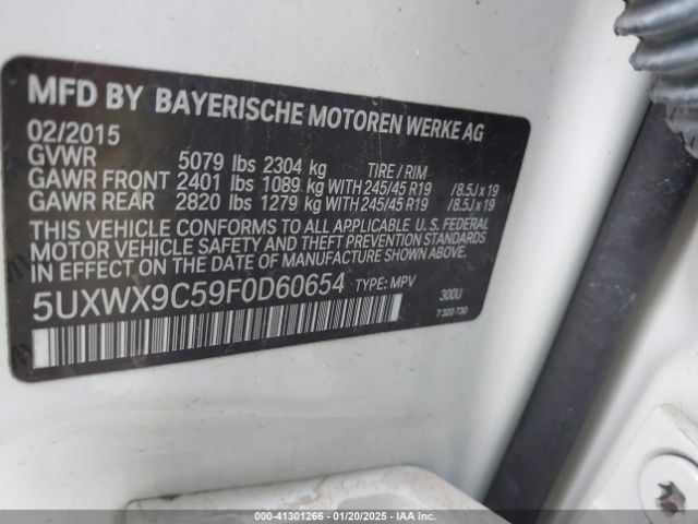 5UXWX9C59F0D60654 BMW X3 Xdrive28i