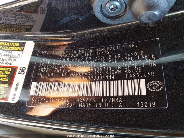 Toyota CAMRY LE 2023 4T1R11BK0PU094114 Image 9