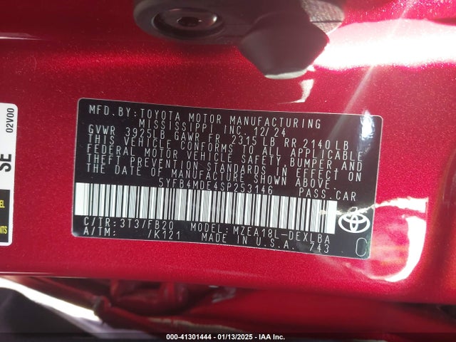 Toyota COROLLA LE 2025 5YFB4MDE4SP253146 Image 9