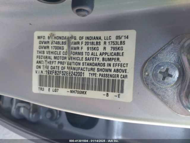 19XFB2F52EE242001 Honda Civic Lx