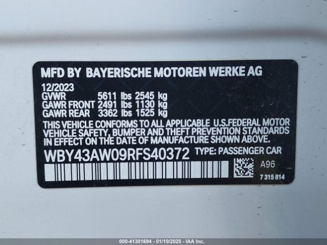 WBY43AW09RFS40372 BMW I4 Edrive35