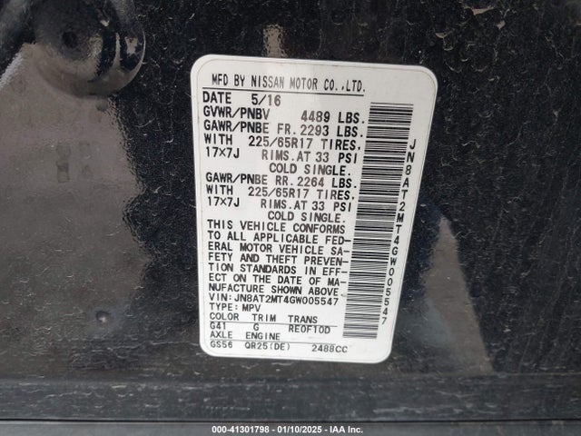 Nissan ROGUE S 2016 JN8AT2MT4GW005547 Image 9