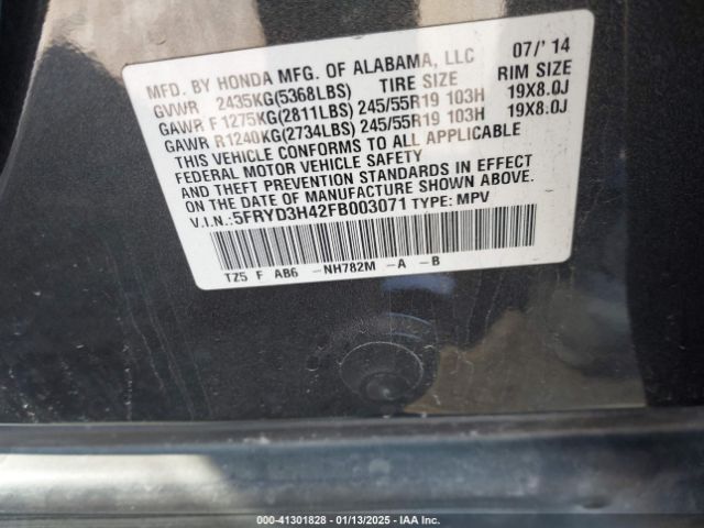5FRYD3H42FB003071 Acura Mdx Technology Package