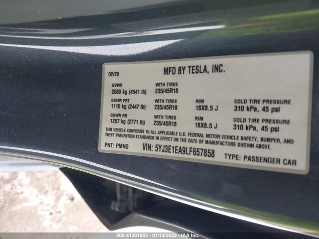 2020 TESLA MODEL 3 5YJ3E1EA9LF657858 Photo 8