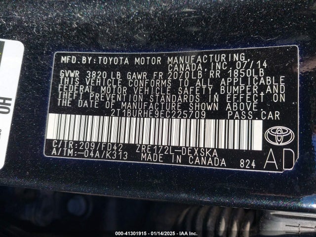 Toyota Corolla S Plus 2014 2T1BURHE9EC225709 Image 9