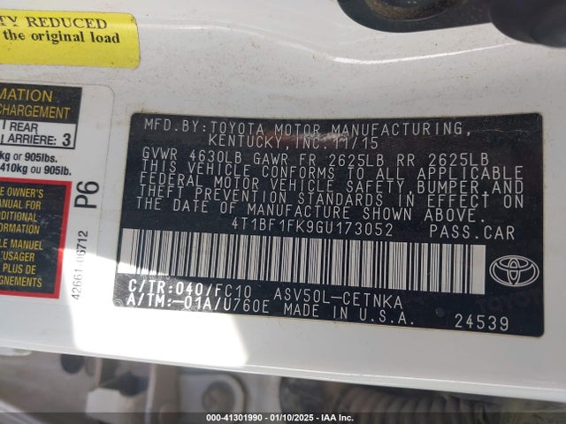 Toyota CAMRY LE 2016 4T1BF1FK9GU173052 Image 9