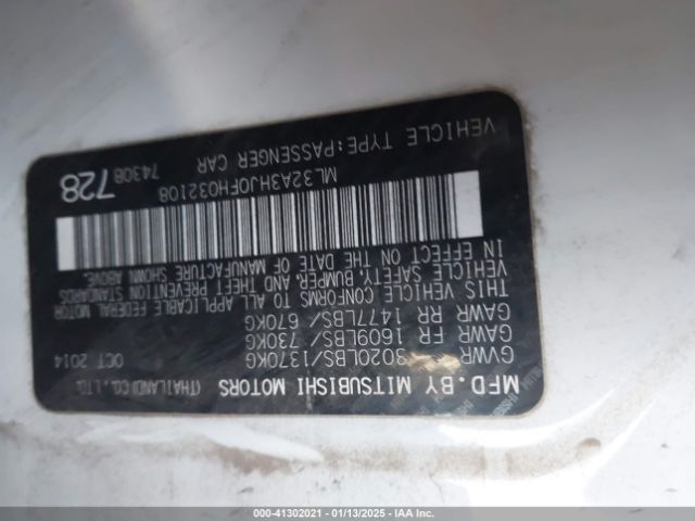 ML32A3HJ0FH032108 Mitsubishi MIRAGE DE
