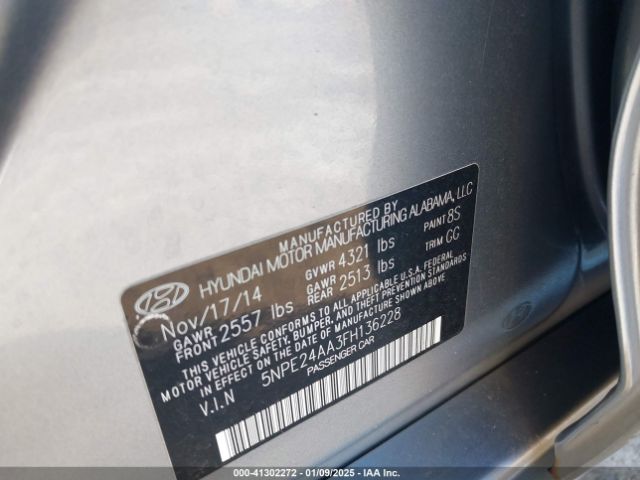 5NPE24AA3FH136228 Hyundai SONATA ECO