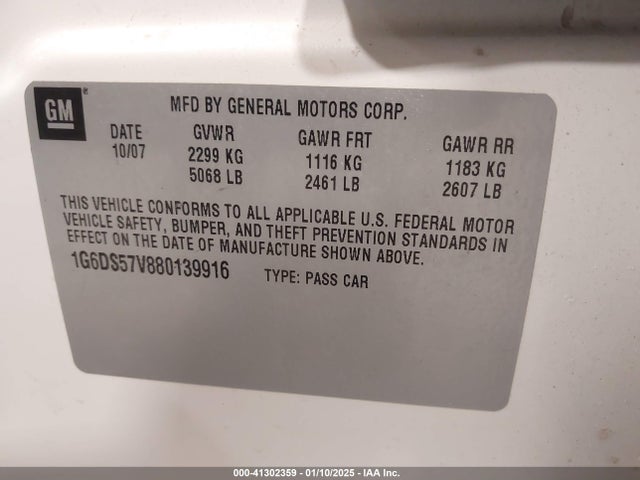 2008 CADILLAC CTS 1G6DS57V880139916 Photo 8
