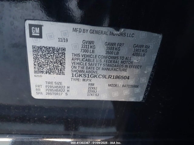 1GKS1GKC9LR186504 GMC Yukon Xl 2wd Slt
