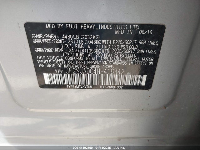 Subaru Forester 2.5i Premium 2017 JF2SJADC4HH416342 Image 9