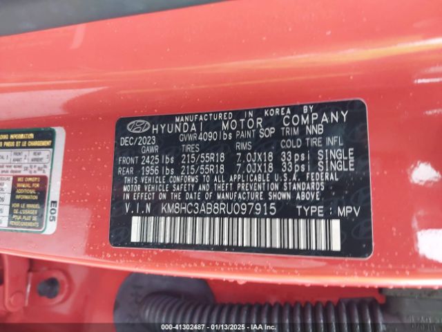 KM8HC3AB8RU097915 Hyundai Kona Sel