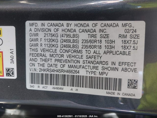 Honda CR-V EX 2024 2HKRS4H45RH466264 Image 9